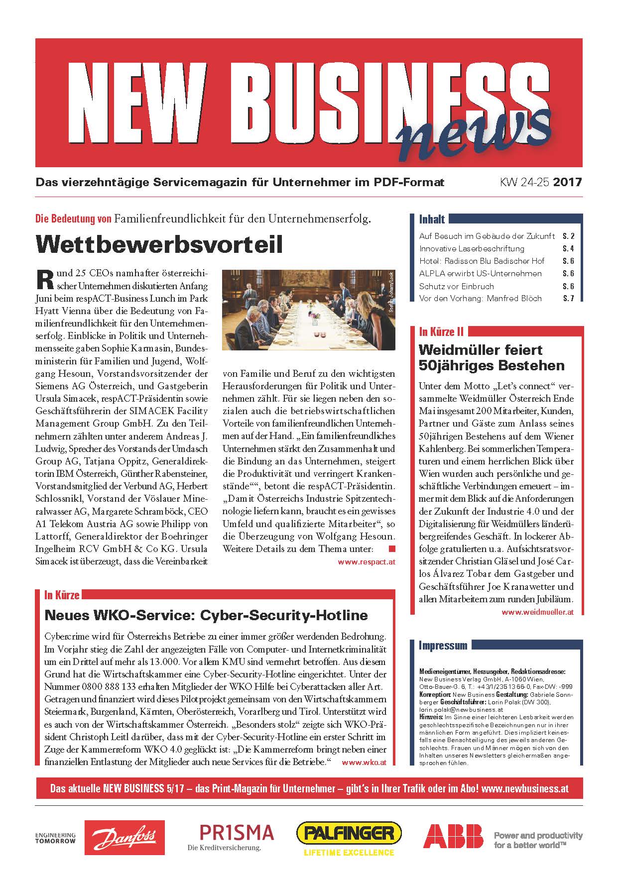 Cover: NEW BUSINESS News - 24-25/2017