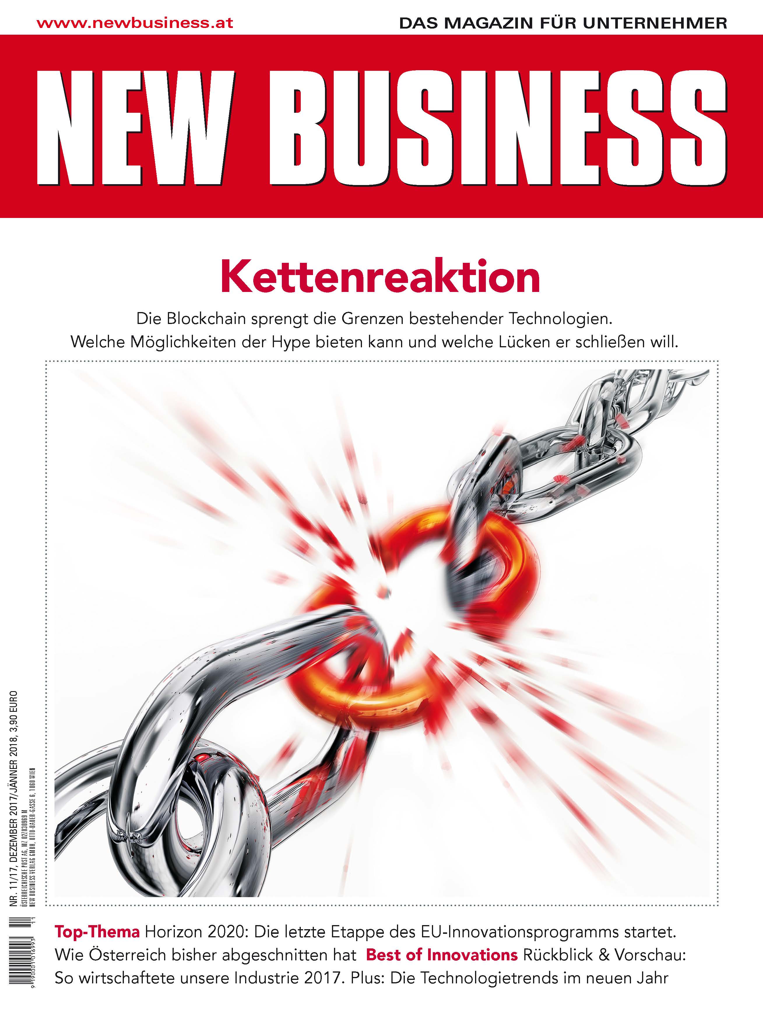 Cover: NEW BUSINESS - NR. 11, DEZEMBER 2017/JÄNNER 2018