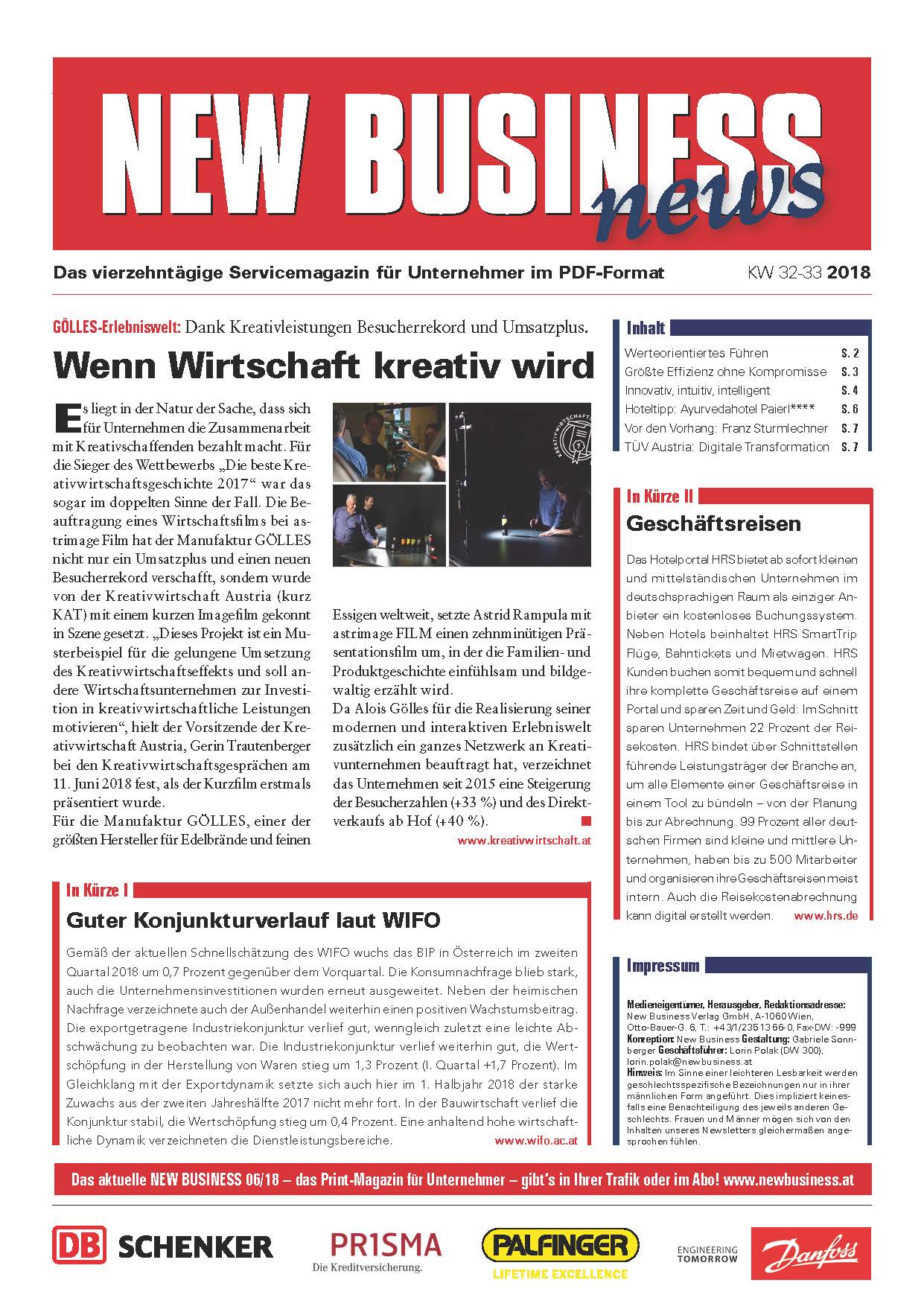 Cover: NEW BUSINESS News - 32-33/2018