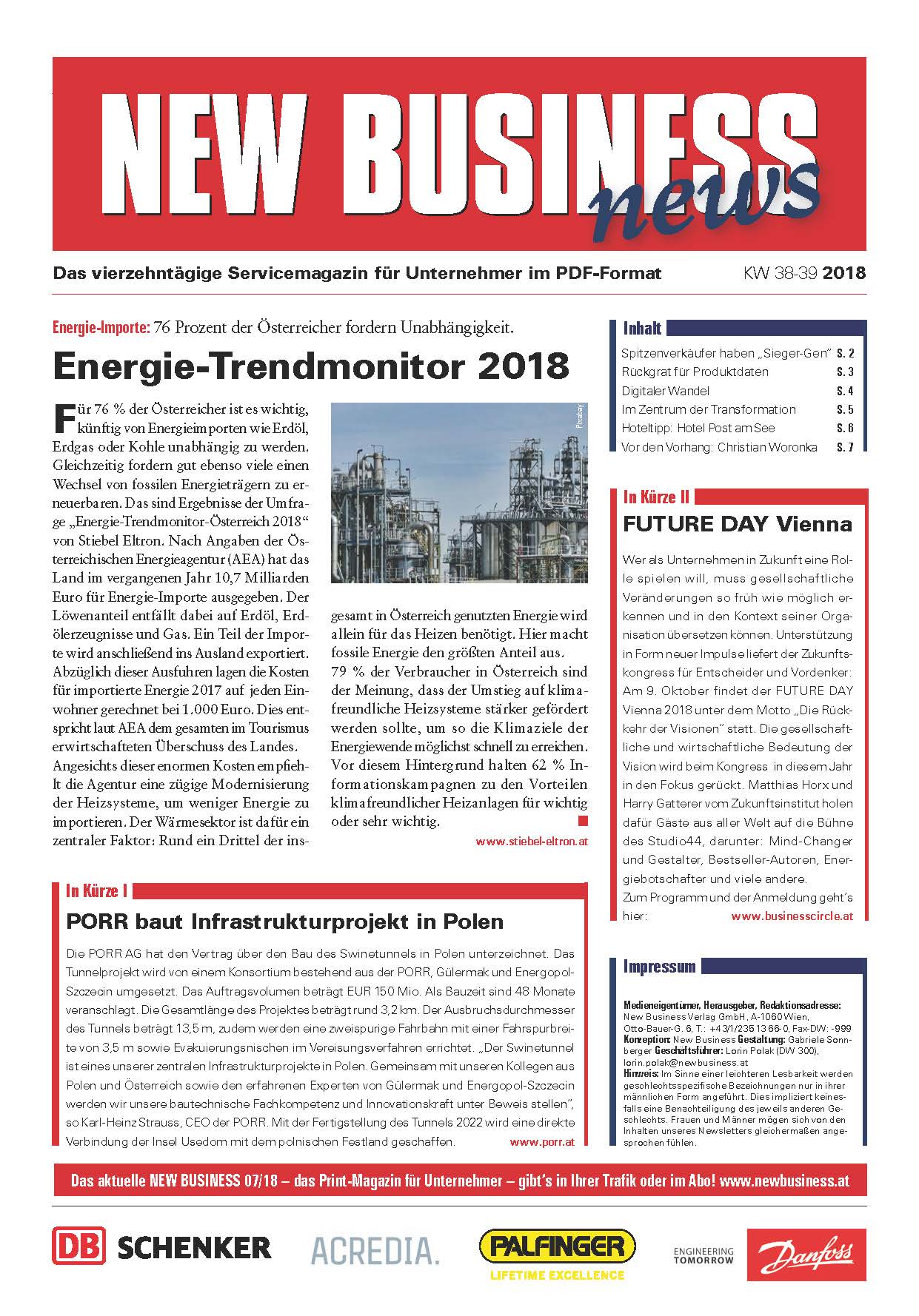 Cover: NEW BUSINESS News - 38-39/2018