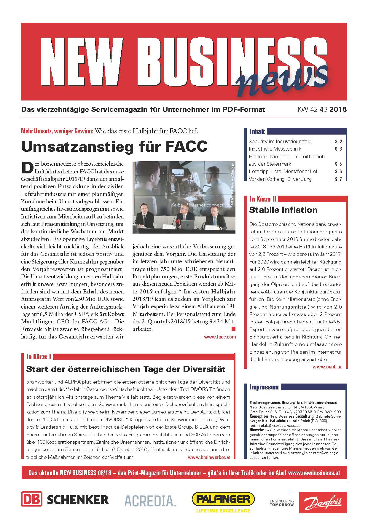 Cover: NEW BUSINESS News - 42-43/2018