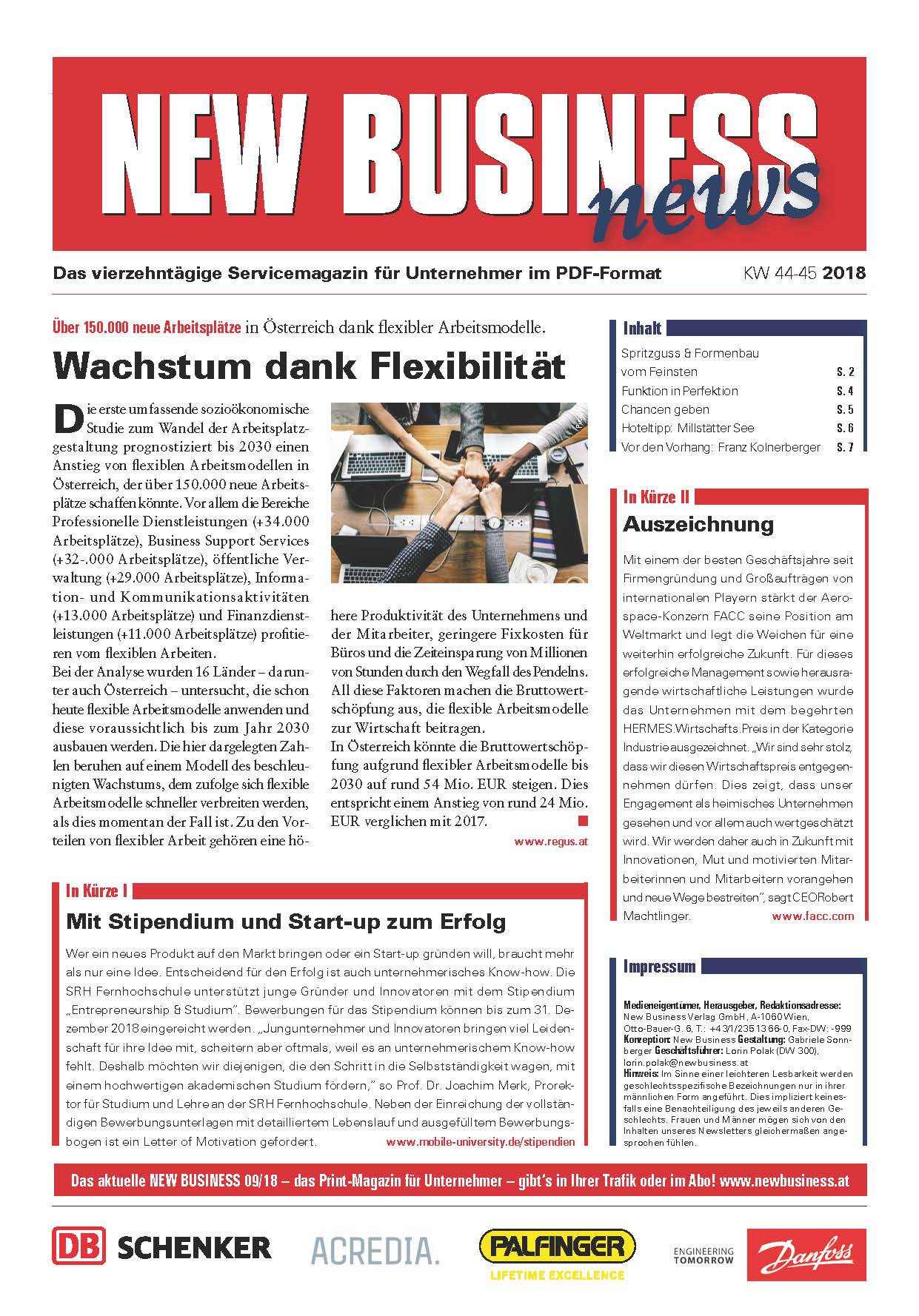 Cover: NEW BUSINESS News - 44-45/2018