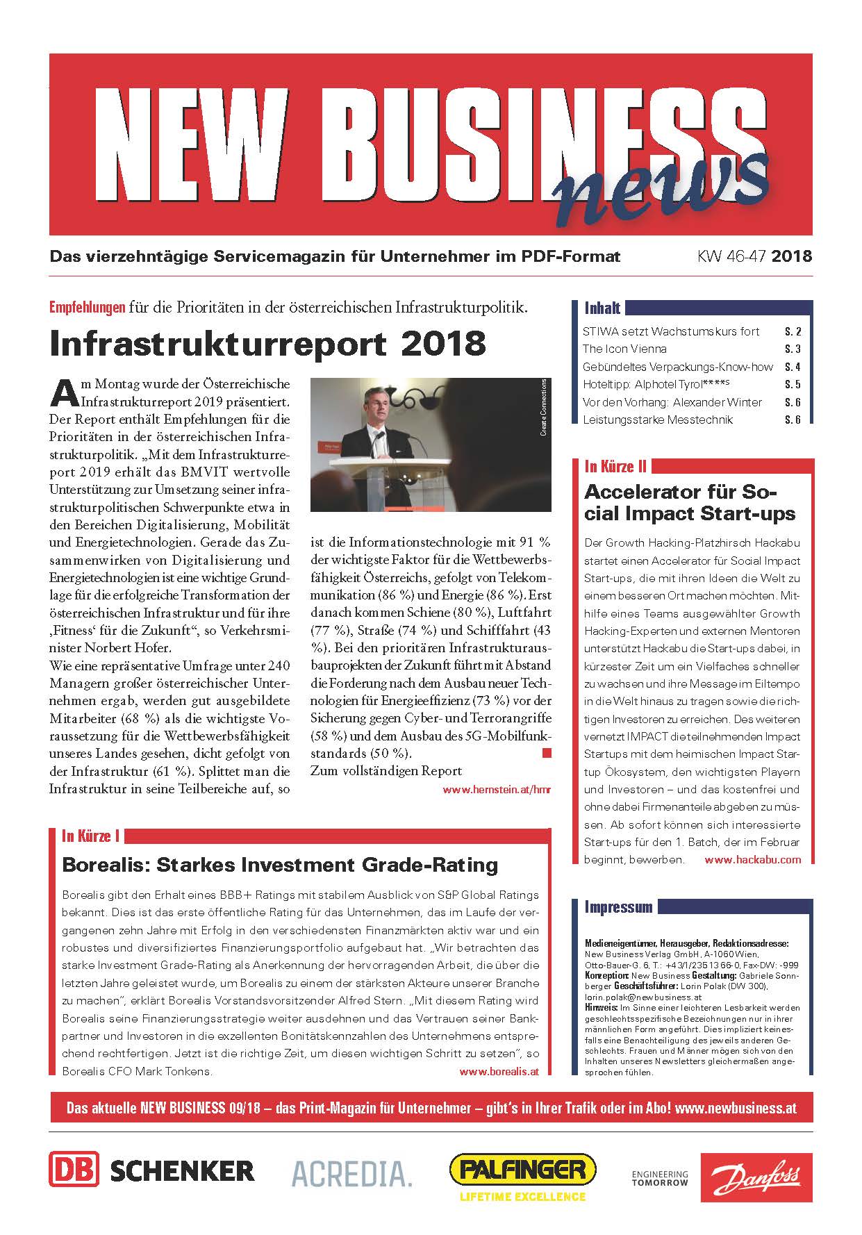Cover: NEW BUSINESS News - 46-47/2018