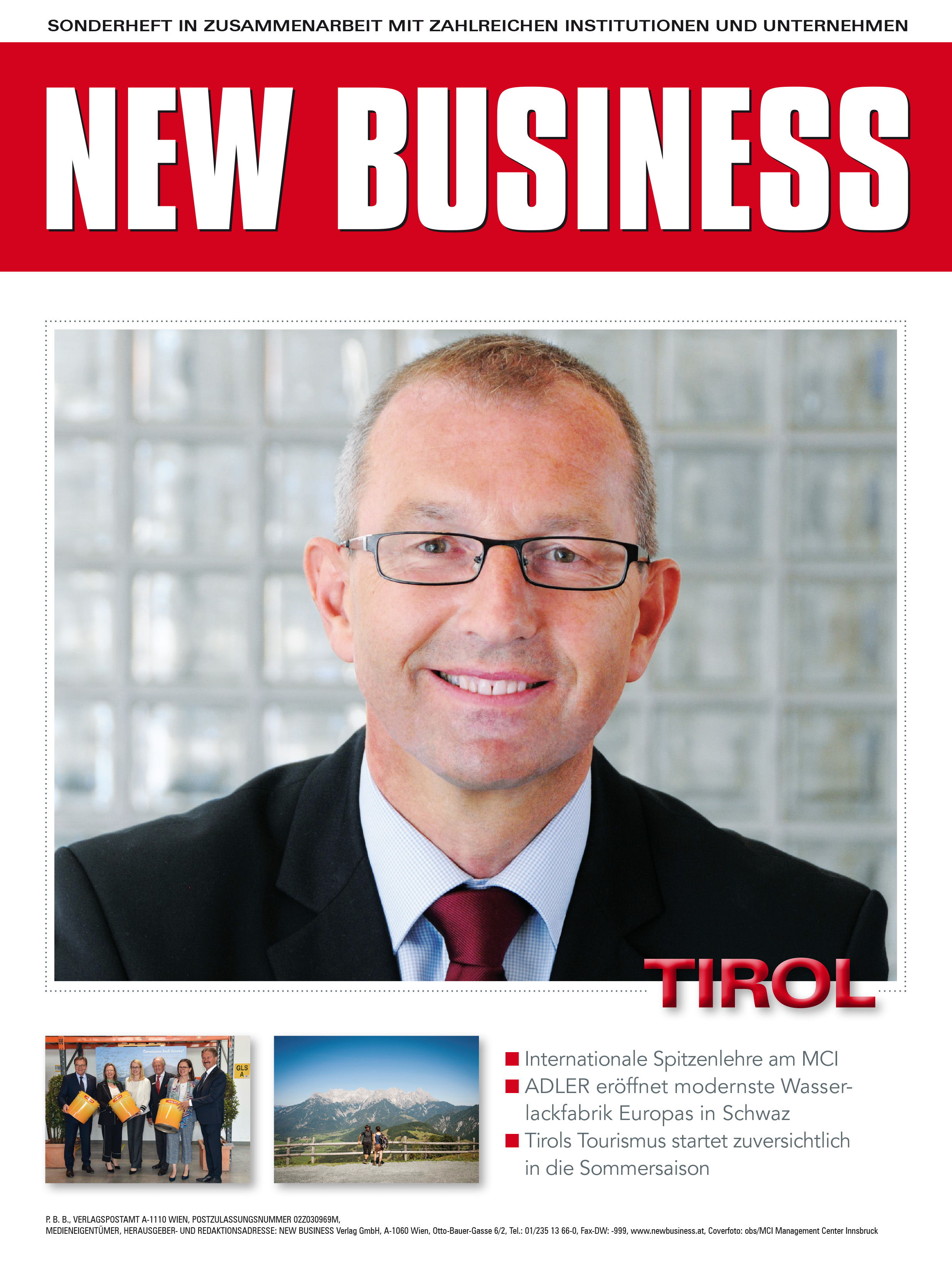 Cover: NEW BUSINESS Bundeslandspecial - TIROL 2019