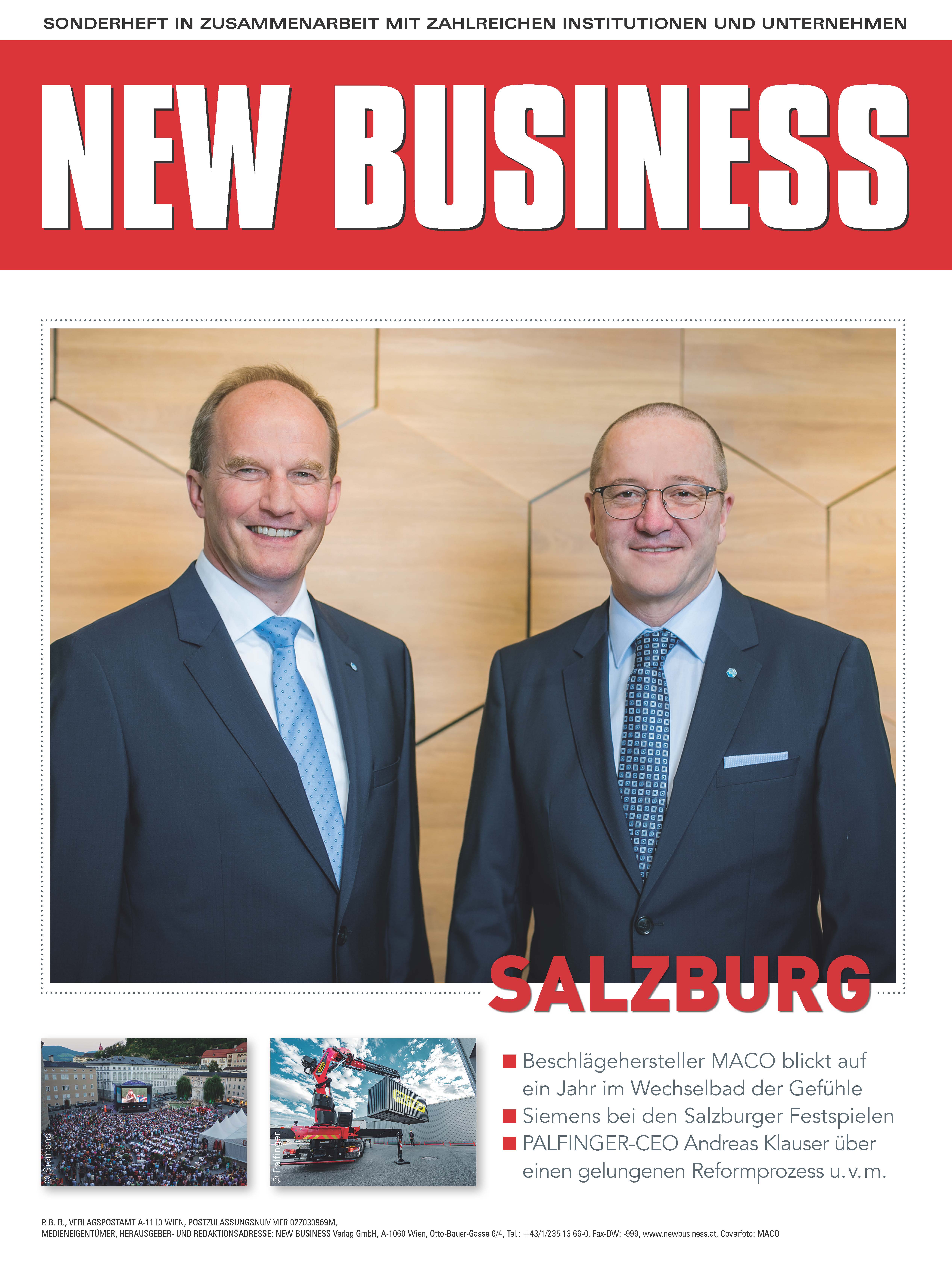 Cover: NEW BUSINESS Bundeslandspecial - SALZBURG 2021