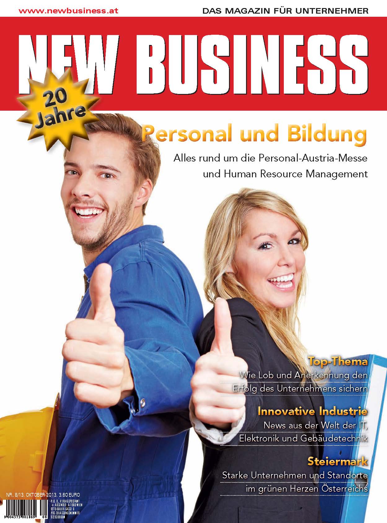 Cover: NEW BUSINESS - NR. 8, OKTOBER 2013