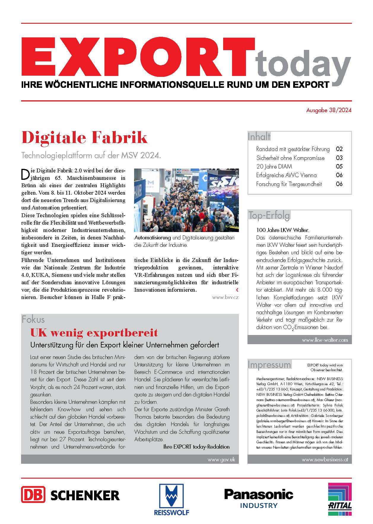 Cover: EXPORT today online - 38/2024