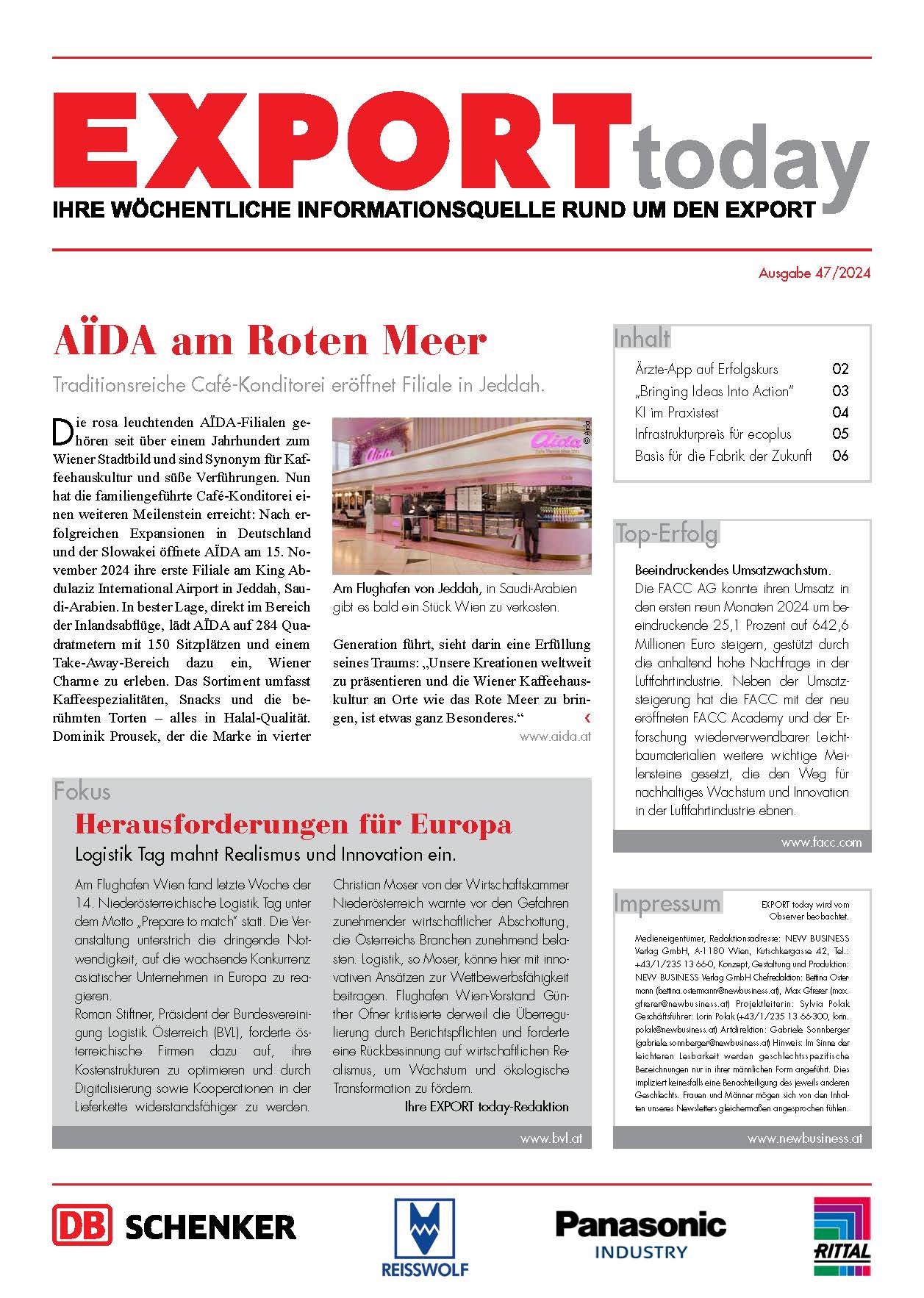 Cover: EXPORT today online - 47/2024