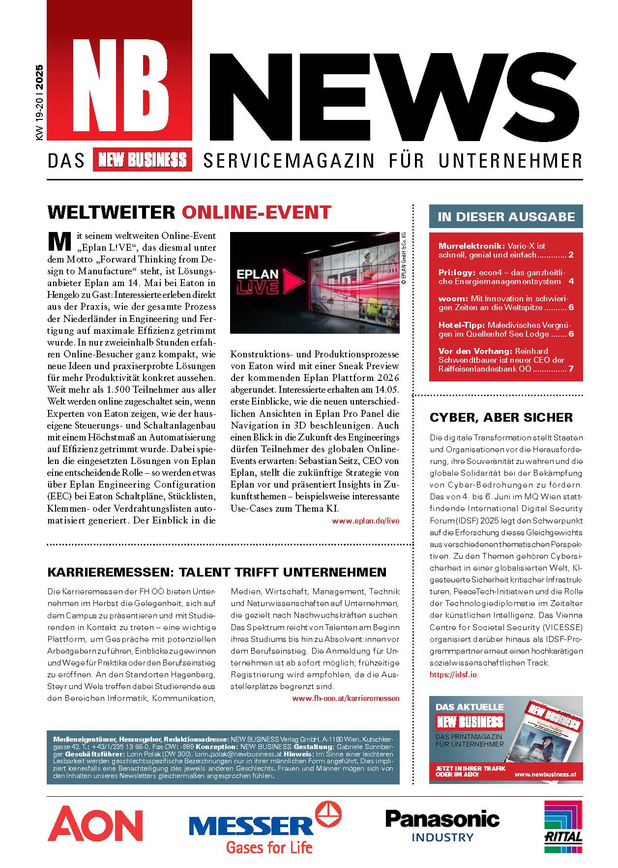 Cover: NEW BUSINESS News - 19-20/2025