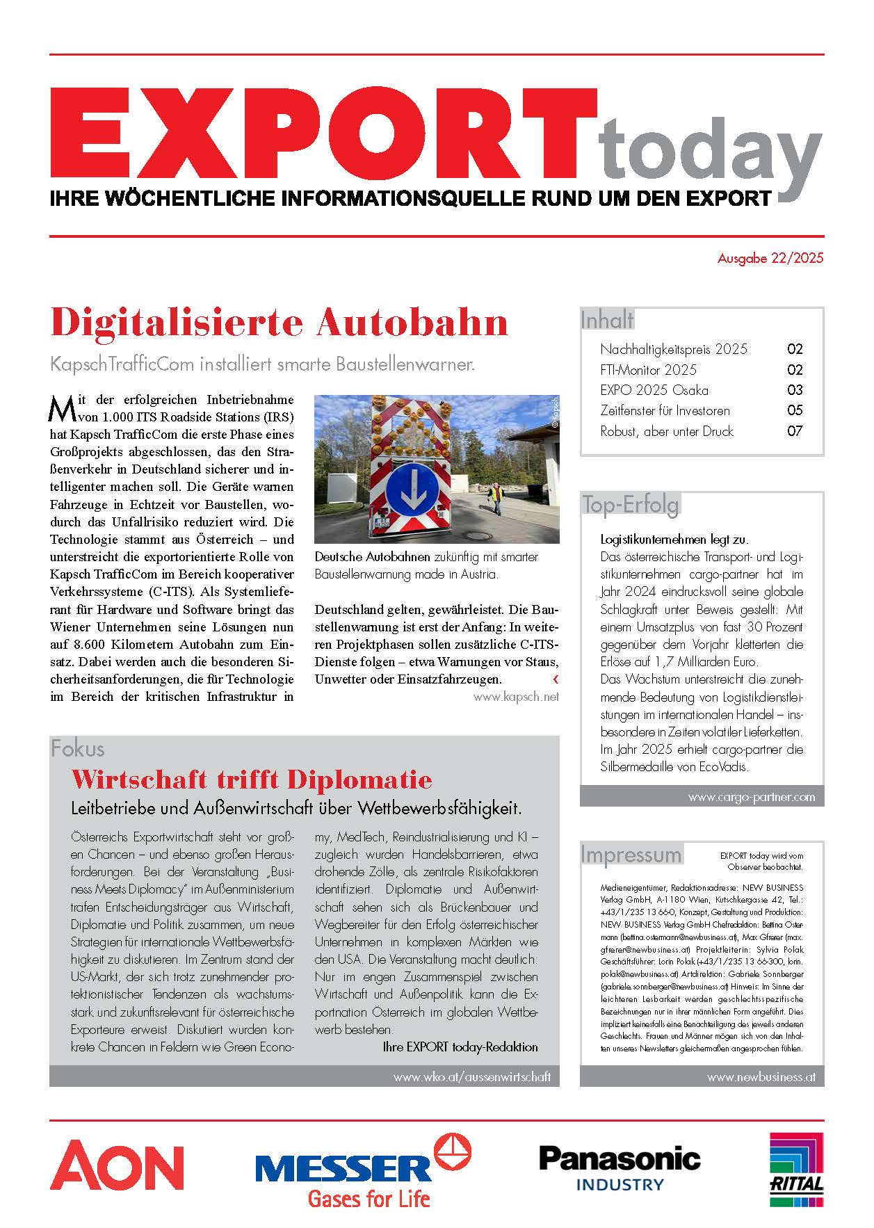 Cover: EXPORT today online - 22/2025