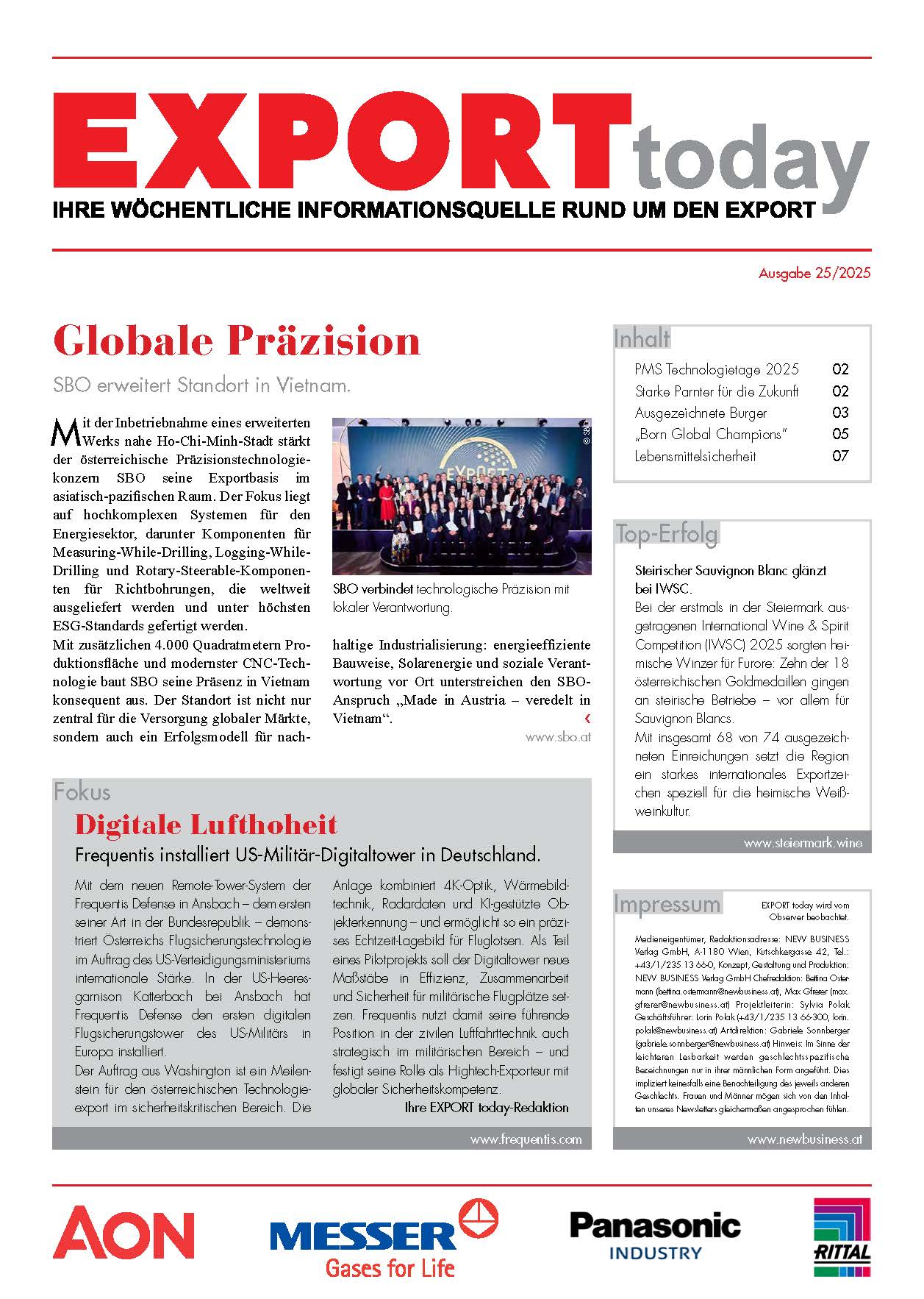 Cover: EXPORT today online - 25/2025