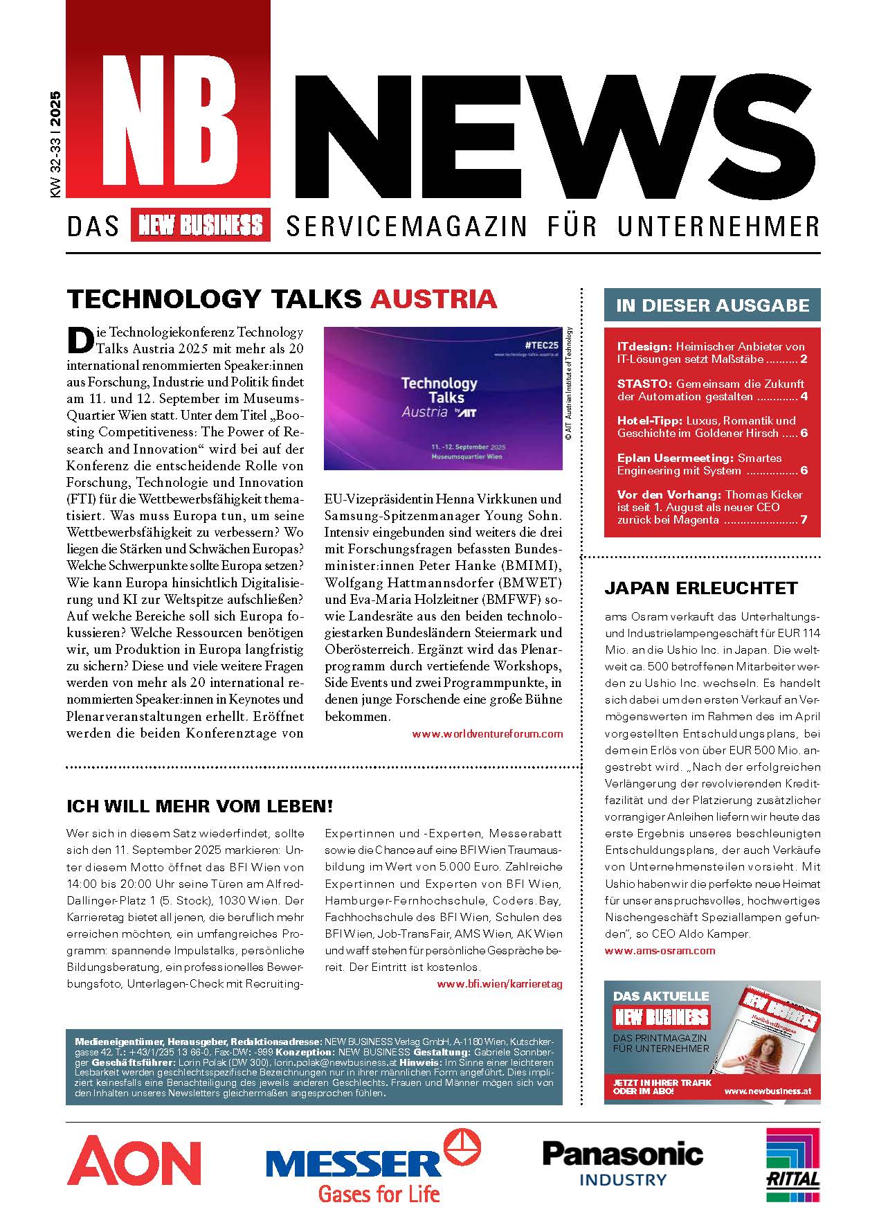 Cover: NEW BUSINESS News - 32-33/2025