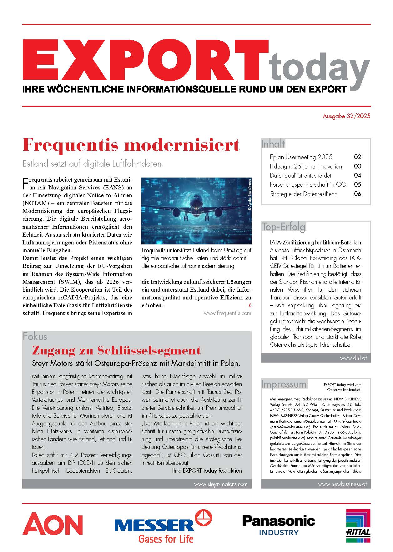 Cover: EXPORT today online - 32/2025
