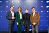 Bild: Pressekonferenz mit SAP-Österreich-Geschäftsführer Andreas Wagner, Staatssekretär Alexander Pröll, TEDAI-Vienna-Gründerin Alina Nikolaou und SAP-University-Alliances-Leiterin Katharina Schäfer.