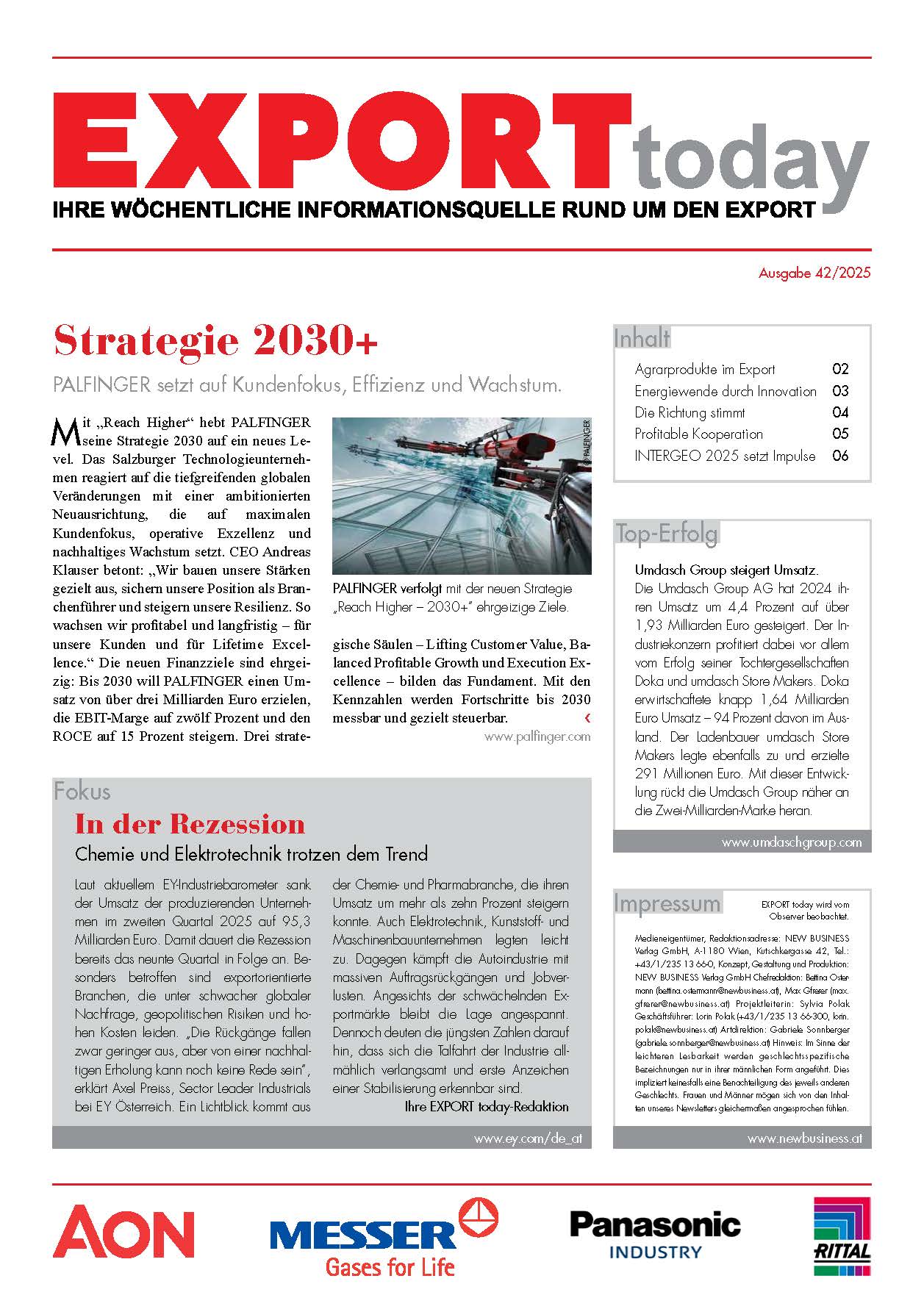 Cover: EXPORT today online - 42/2025