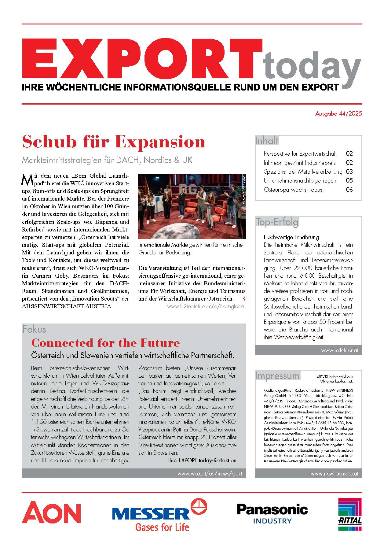 Cover: EXPORT today online - 44/2025