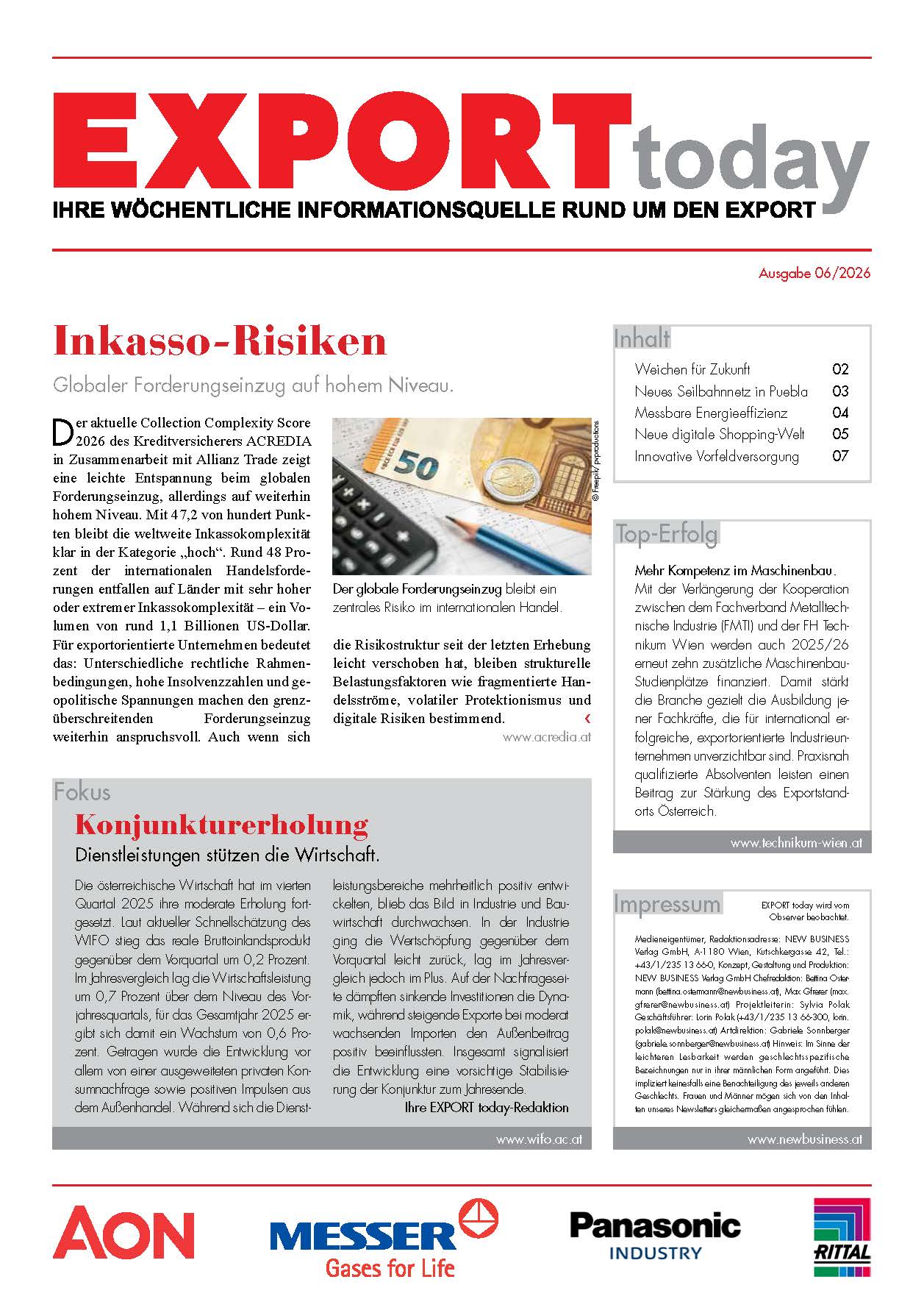 Cover: EXPORT today online - 06/2026