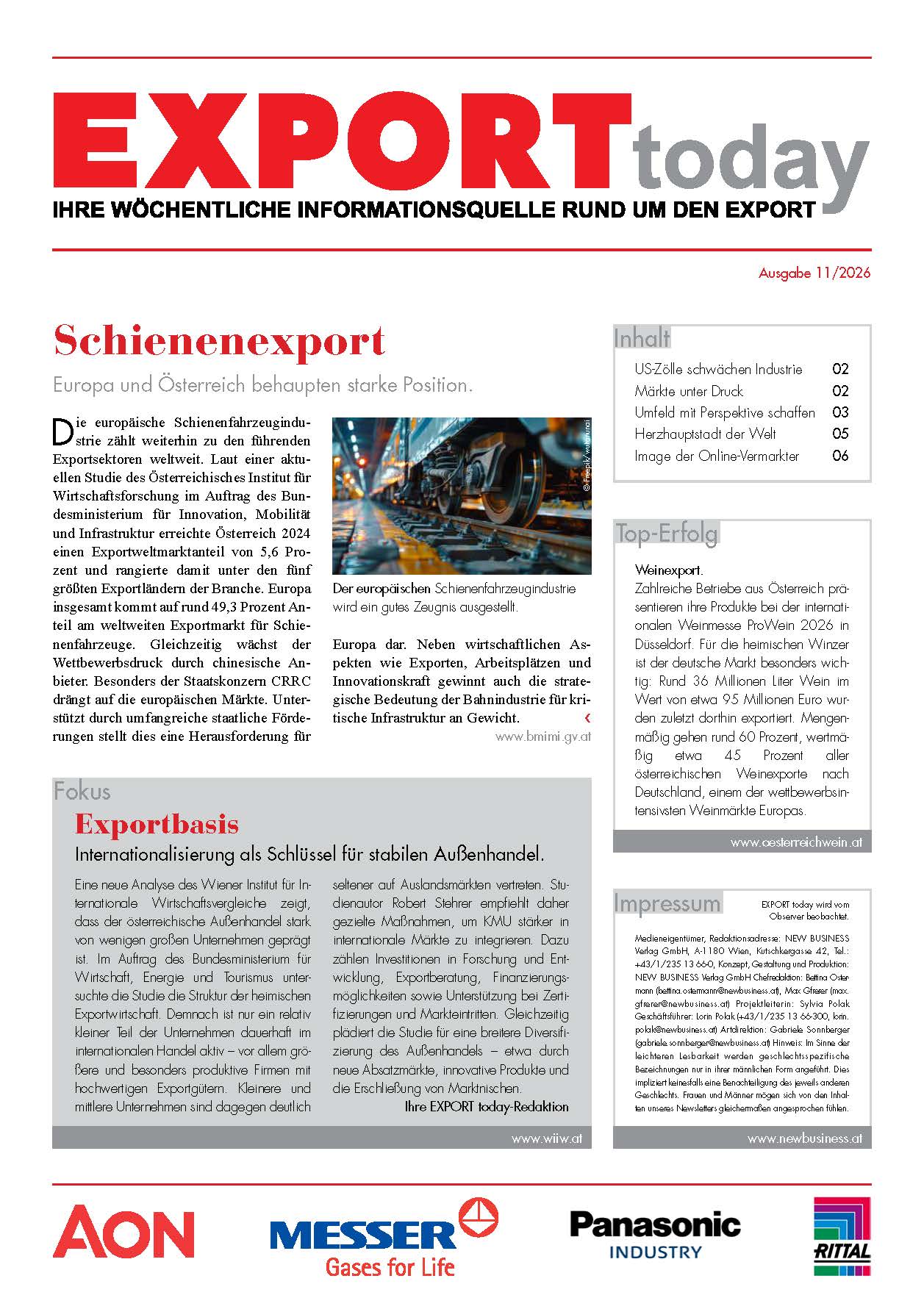 Cover: EXPORT today online - 11/2026