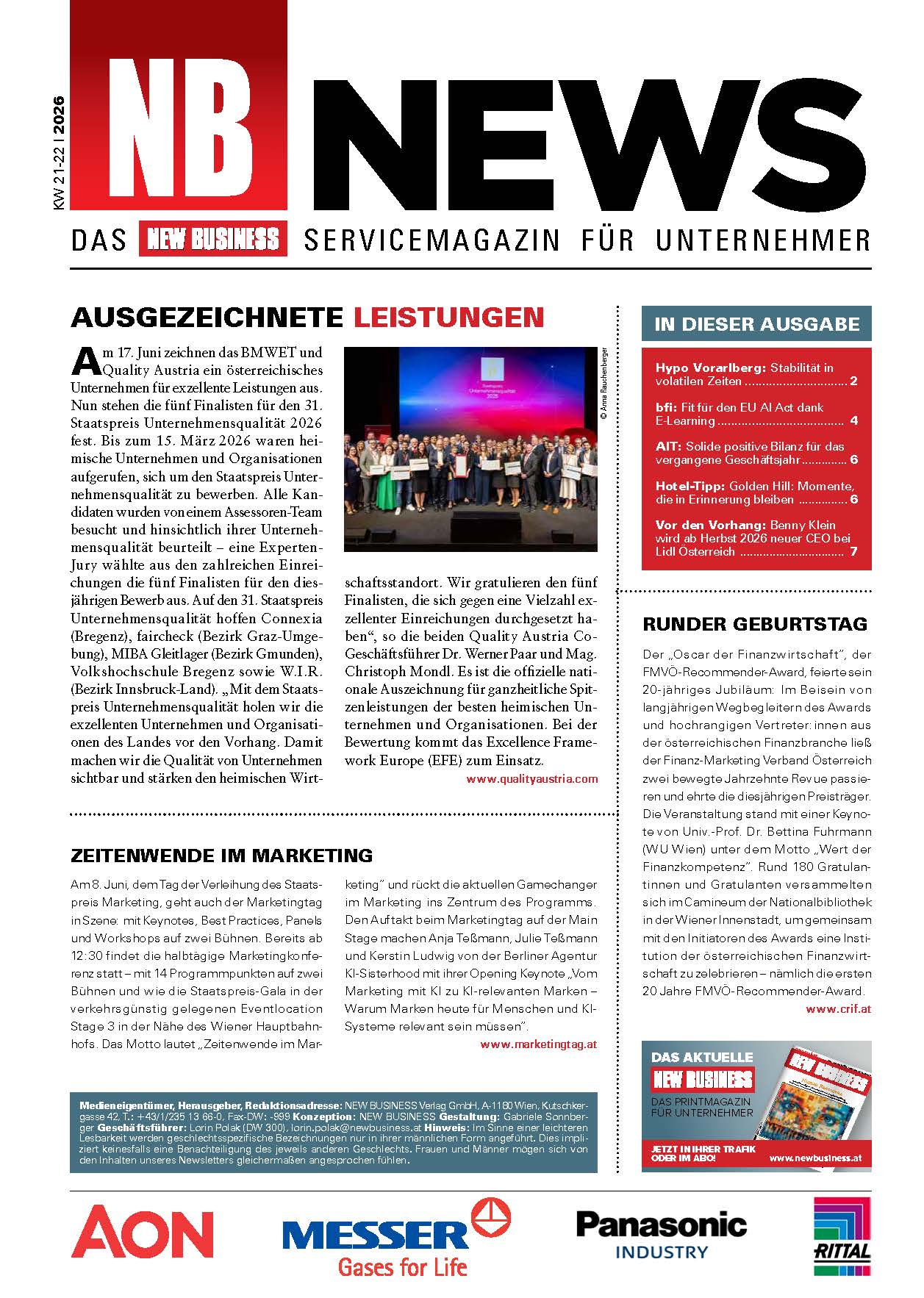 Cover: NEW BUSINESS News - 21-22/2026