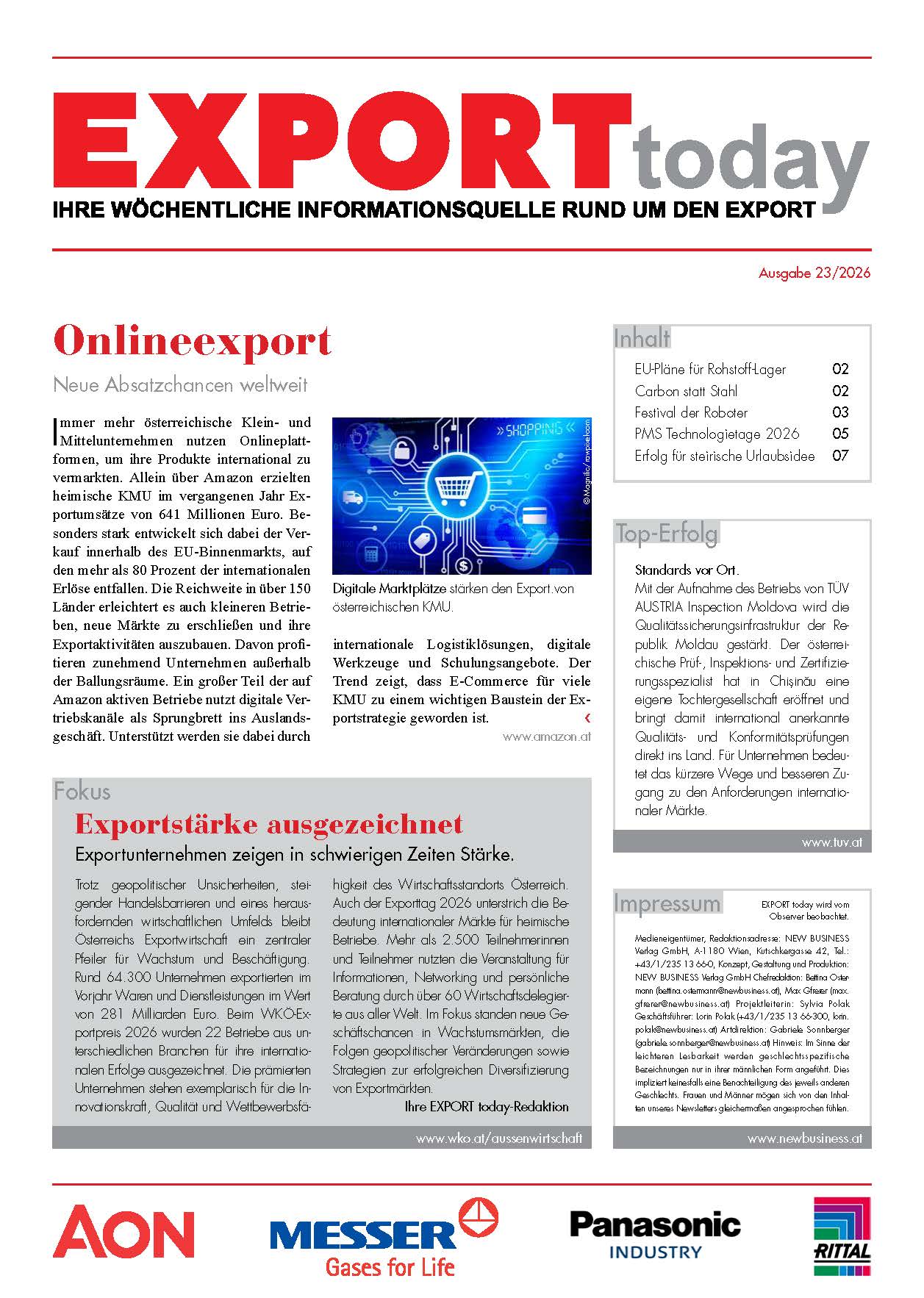 Cover: EXPORT today online - 23/2026