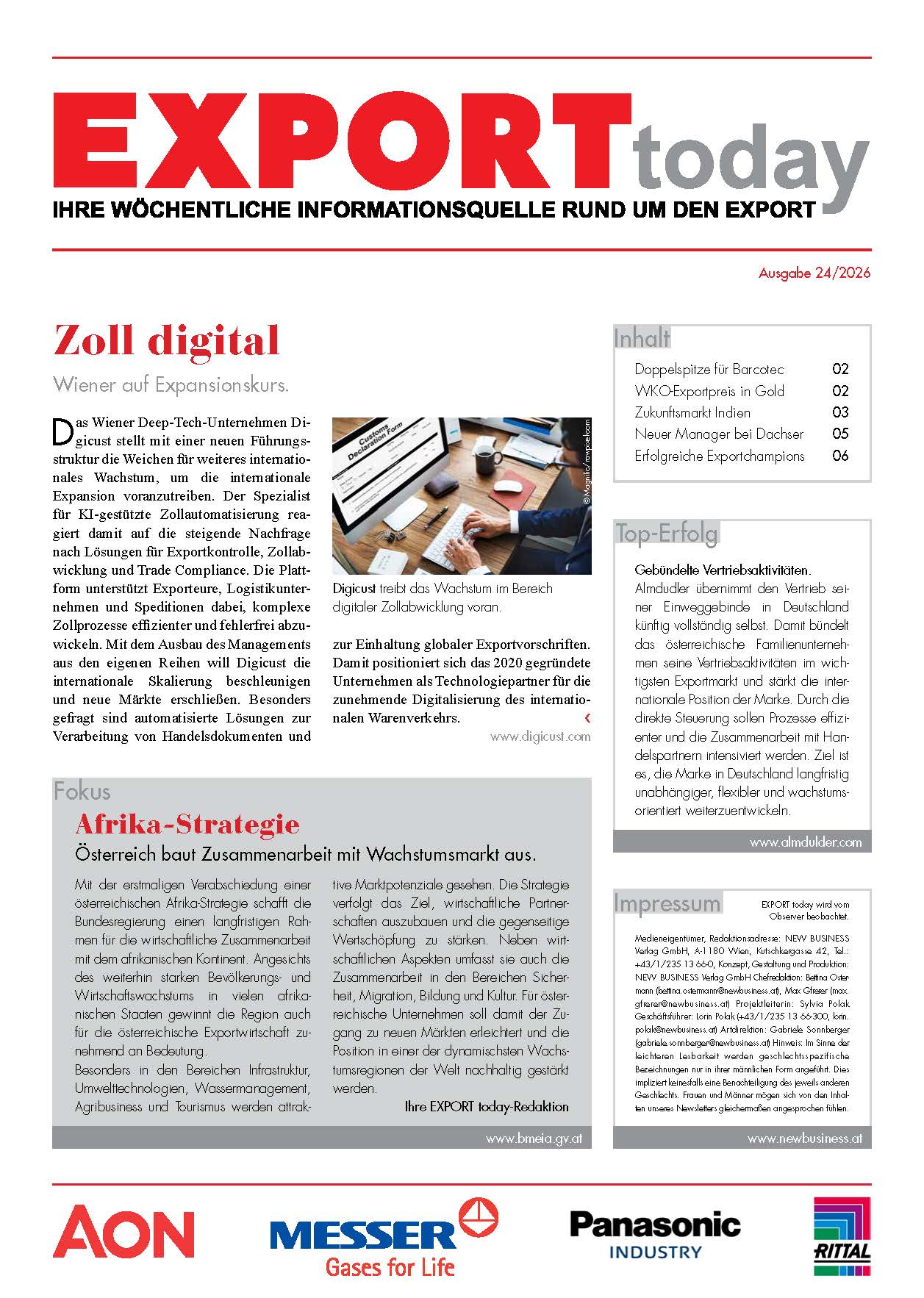 Cover: EXPORT today online - 24/2026