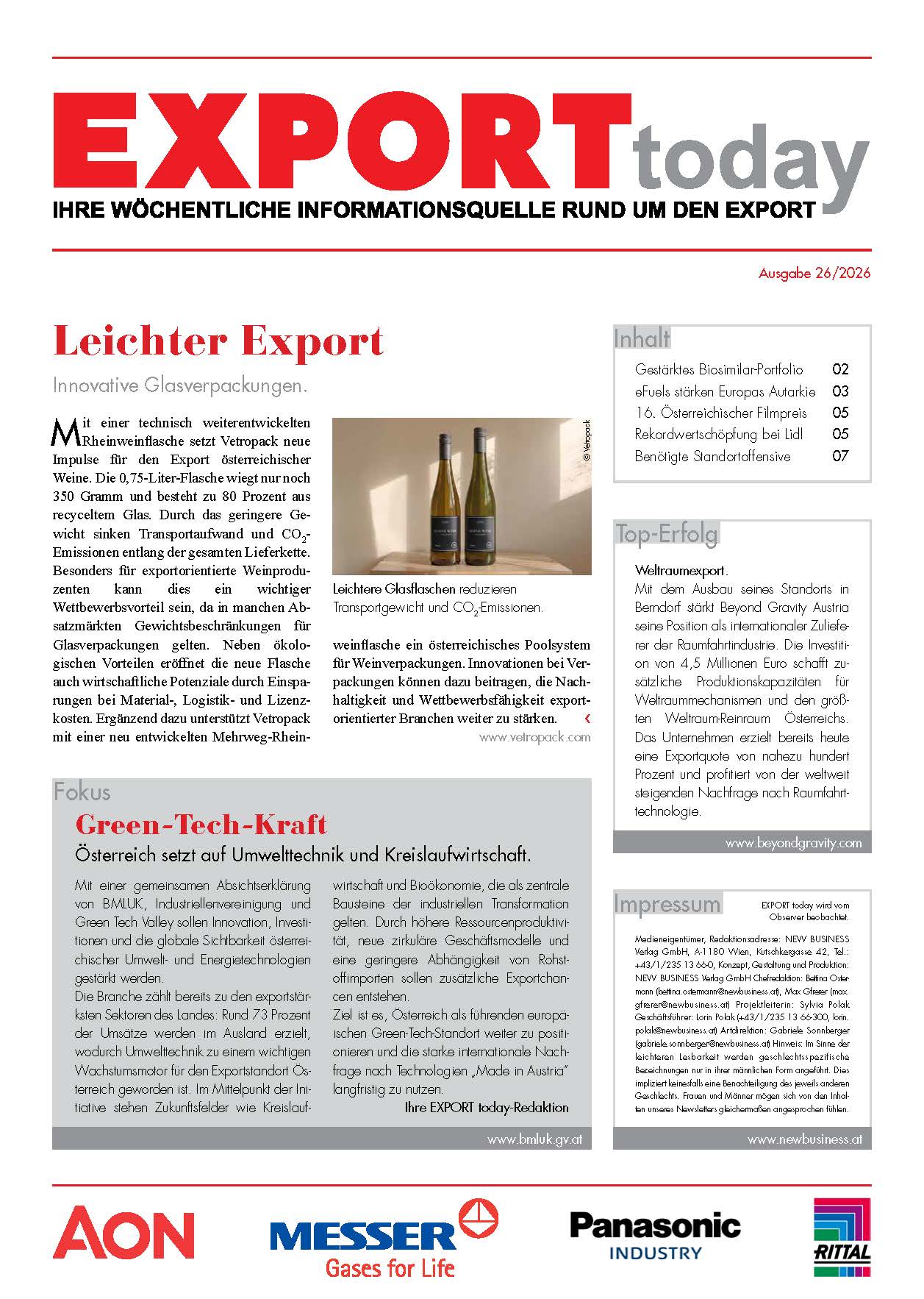 Cover: EXPORT today online - 26/2026
