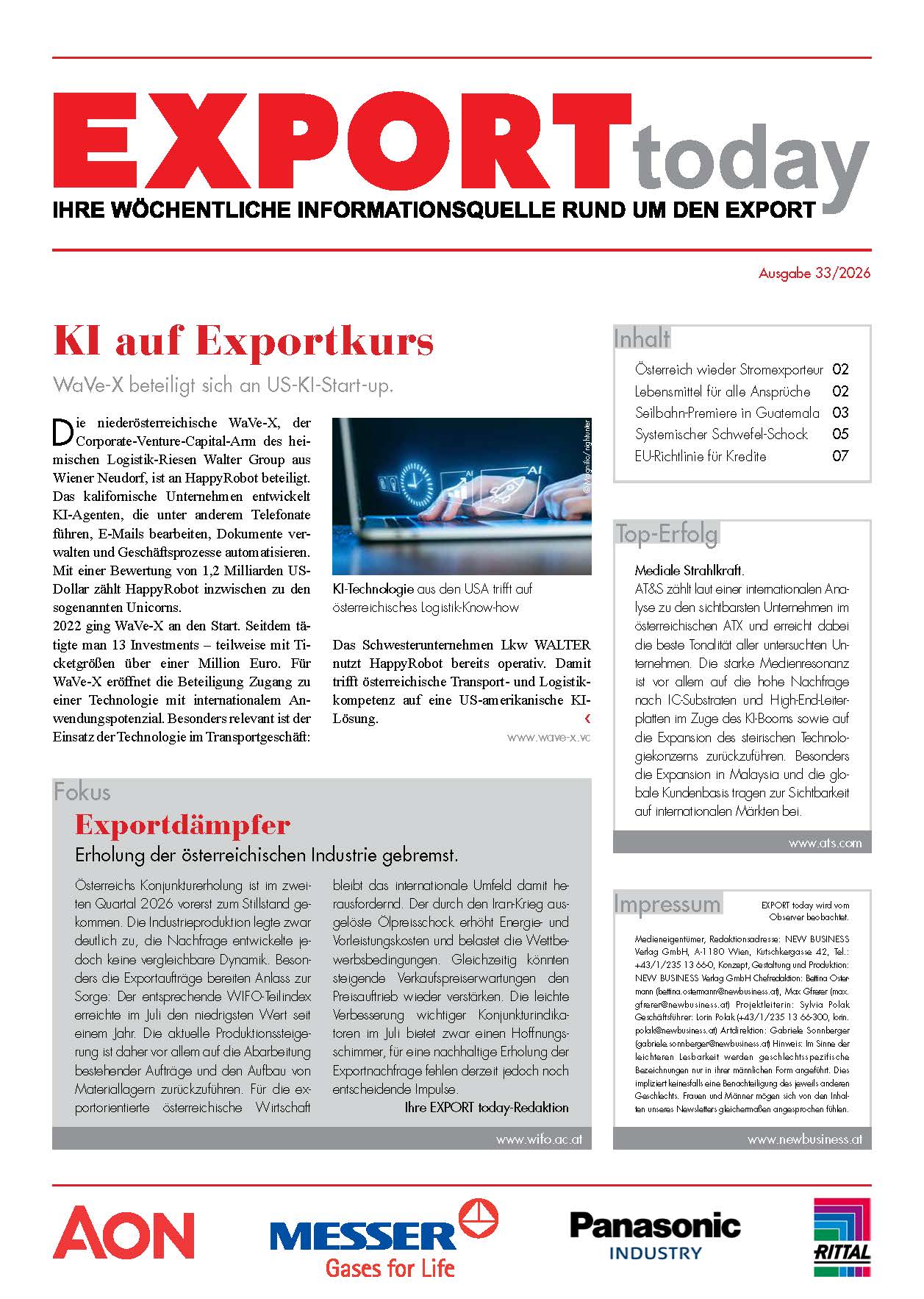 Cover: EXPORT today online - 33/2026
