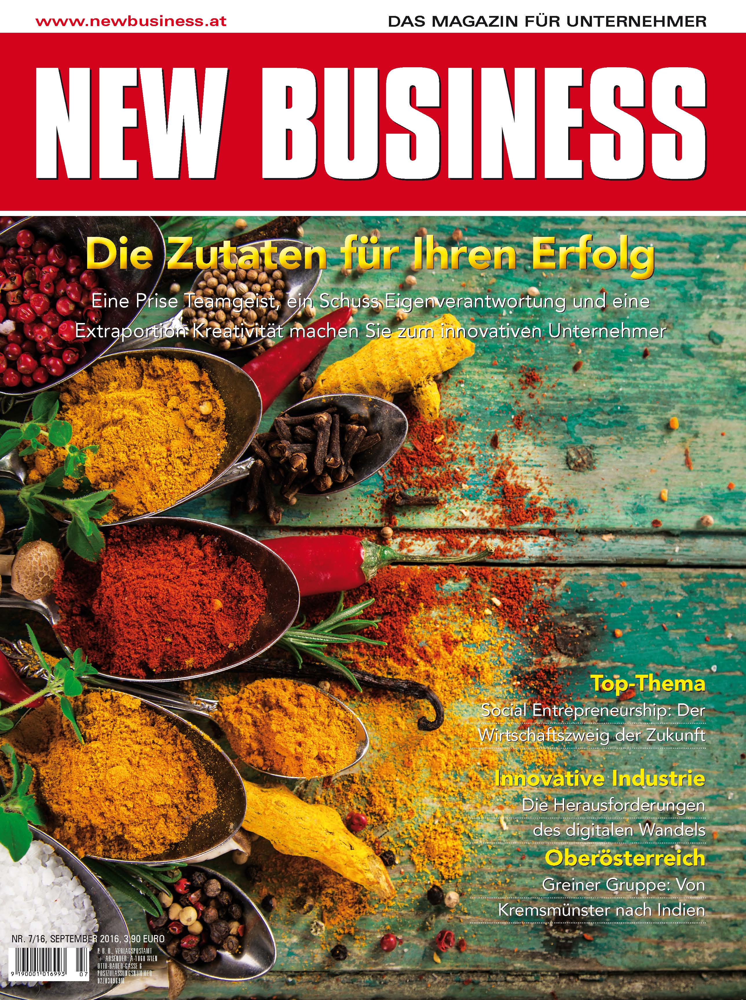Cover: NEW BUSINESS - NR. 7, SEPTEMBER 2016